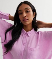 New Look Lilac Long Sleeve Pocket Front Oversized Shirt